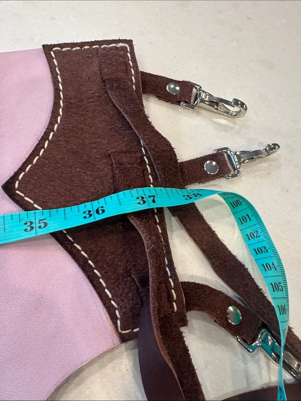 Kids Pink Fringed Western  chaps Belt - Soft Leather Look